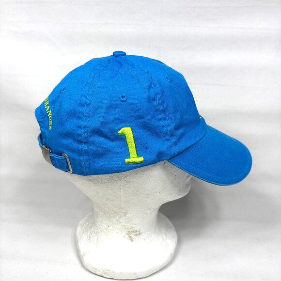 Polo Ralph Lauren Fragrance Blue w/ Yellow Big Pony Strapback Cap Hat Womens OS - Picture 3 of 8